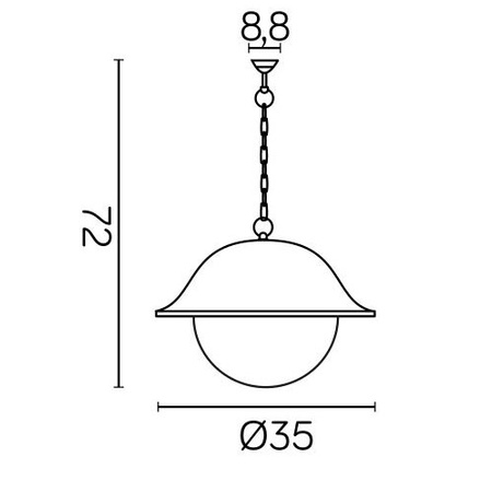 Lampa Ogrodowa Zewnętrzna Wisząca LED Prince Max K 1018/1/O-BD E27 Su-Ma