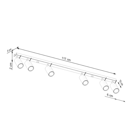 Lampa Sufitowa Reflektor Tuba Spot 6x GU10 Oliwkowa Ring Bittersweet Shimmer SL.1505 Sollux