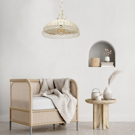 Lampa Wisząca Sufitowa VIMINI 1xE27 Wilkinowa Biała Milagro