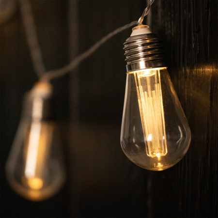 Girlanda Solarna Ogrodowa 20x LED Ozdobne Żarówki 5,69m Ciepła 3000K HELIC LUMILED