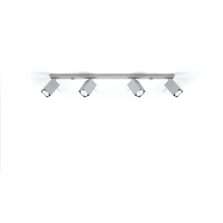 Lampa Sufitowa Oprawa Natynkowa 4x GU10 SPOT TUBA Reflektor Ruchoma Minimalistyczna Kwadratowa Szara Nowoczesna Merida Sollux