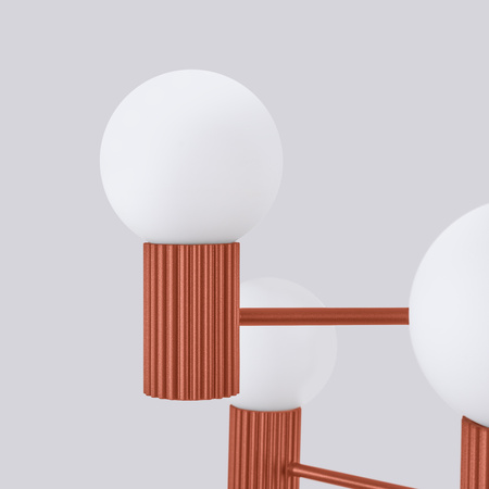 Lampa Wisząca Żyrandol 6x G9 Aluminiowa Ochra czerwona Halo French Sky SL.1833 Sollux