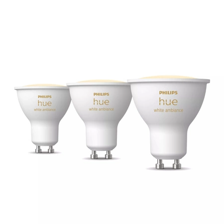 3x Żarówka LED GU10 Reflektor 4.2W = 50W 400lm 2200-6500K CCT SMART Inteligentna Bluetooth ZigBee White Ambiance Philips HUE
