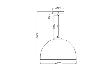 Lampa Sufitowa Wisząca Dekoracyjna E27 Zwis Biały Decor Ledvance