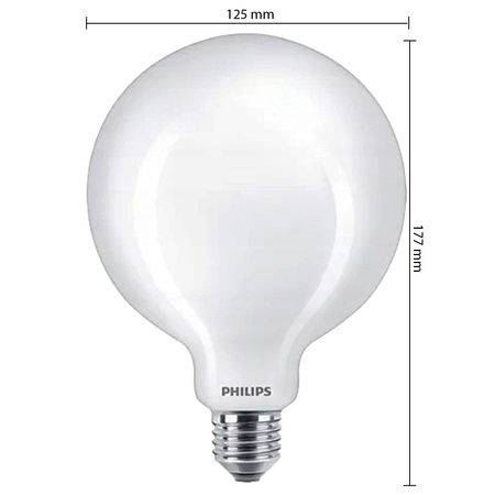Żarówka LED Globe E27 G120 10.5W = 100W 1521lm 4000K Neutralna Filament Mleczna PHILIPS