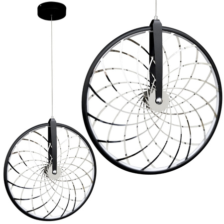 Sufitowa lampa wisząca, LED BICYKL 16W 3000K czarny+chrom