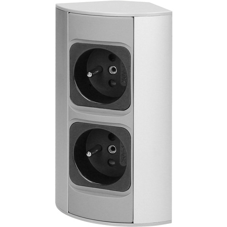 Gniazdo Podwójne Meblowe Elektryczne Narożne Natynkowe Listwa Podszafkowe ORNO