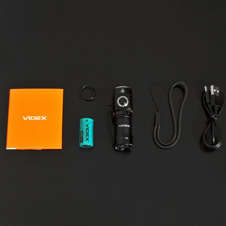 Latarka Ręczna Akumulatorowa LED 10W 600lm 4 Tryby Pracy USB-C Wodoszczelna IP68 Videx