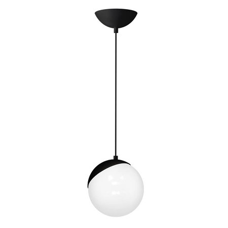 Lampa wisząca SFERA 1xE27 60W Biała Kula Czarne Detale MLP5739 Milagro Metal + Szkło