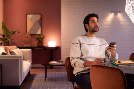 Lampka Biurkowa LED Nocna 7.3W 500lm IP20 White and Color Ambiance RGB + TW Biała Inteligentna SMART Zigbee Bluetooth Bloom Philips HUE