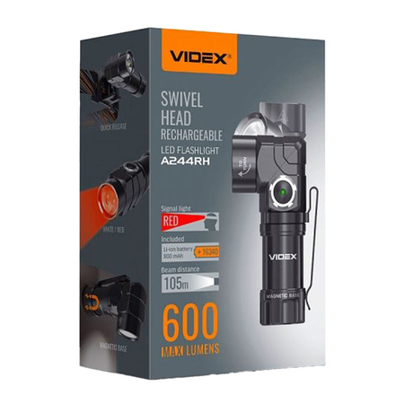 Latarka Czołowa Przenośna 2w1 LED 10W 600lm 7 Trybów Pracy Wodoszczelna IP66 Videx