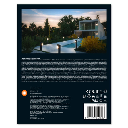 Lampa Ogrodowa Zewnętrzna Kinkiet Elewacyjny LED E27 IP44 Szary Endura Ledvance