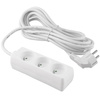 Przedłużacz Sieciowy Wtyk - 3x Gniazdo z Uziemieniem Listwa Zasilająca 5m 3x1,5mm 16A Biały