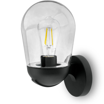 Kinkiet Ogrodowy Elewacyjny Zewnętrzny Lampa E27 Czarna OVALIS LUMILED