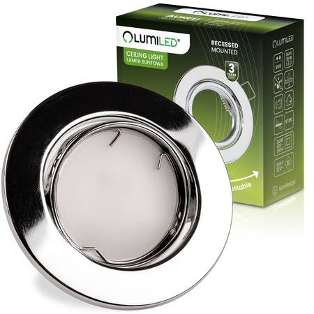 Oprawa HALOGENOWA Podtynkowa Ruchoma Okrągła AURELI Chrom Blacha MR16 GU10