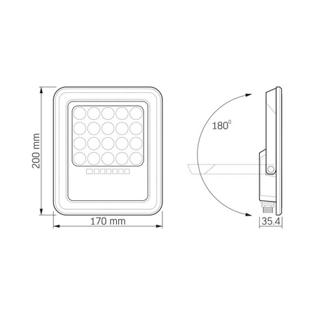 Naświetlacz Solarny Lampa LED z Pilotem 6W 500lm 5000K Neutralna 90° 3.7V IP65 IK07 Natynkowy Szary VIDEX