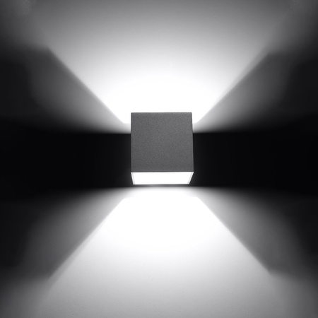 Lampa Ścienna Oprawa Natynkowa G9 Kwadratowa Szara Nowoczesna Quad Sollux