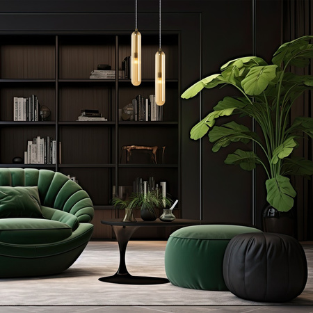 Lampa Wisząca Sufitowa PAX Złota 1xG9 Milagro