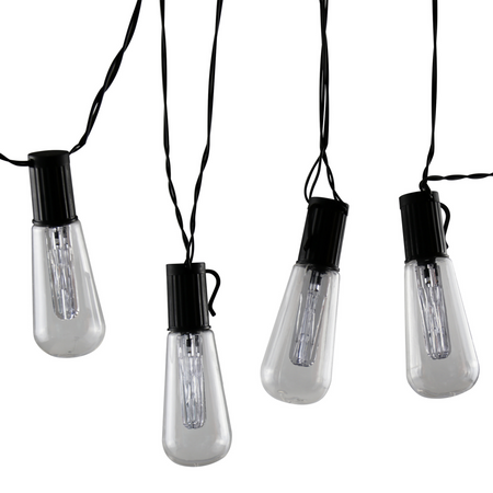 Girlanda Ogrodowa LED Bateryjna 2,6m na baterie 2xAA EDISON Czarna GOLDLUX (Polux)