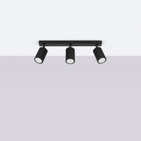 Lampa Sufitowa Reflektor Tuba Spot 3x GU10 Czarna Karbon Deep Space SL.1581 Sollux