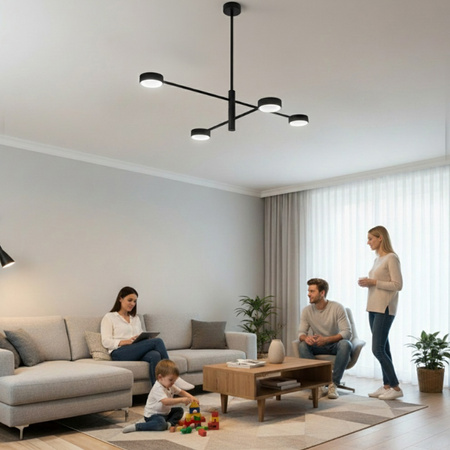 Lampa Sufitowa Wisząca LED 4x GX53 Żyrandol Reflektor Czarna OVILO LUMILED