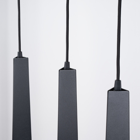 Lampa Sufitowa Wisząca Zwis 3x G9 Żyrandol Tubularna Czarna Skandynawska Prysm Sollux