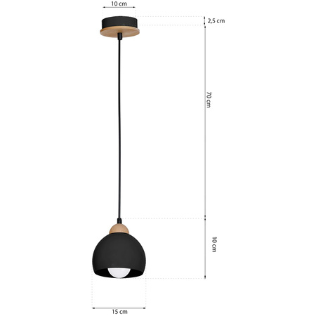 Lampa wisząca w stylu skandynawskim sufitowa MiLAGRO DAMA 1x E27 Drewno + metal
