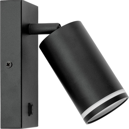 Lampa ścienna Kinkiet GU10 RING z włącznikiem czarny