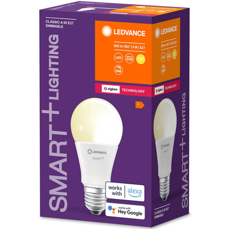 Żarówka LED E27 A60 9W 806lm 2700K Ciepła LEDVANCE SMART+ ZigBee Ściemnialna