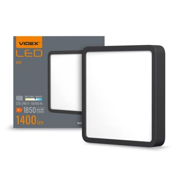 Plafon LED Lampa Sufitowa Natynkowa 15W 1850lm 4000K Neutralna Czarna Videx