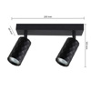 Lampa Sufitowa Spot Tuba Reflektor Oprawa Halogenowa 2x GU10 Ruchomy Czarny Glamour Masterled
