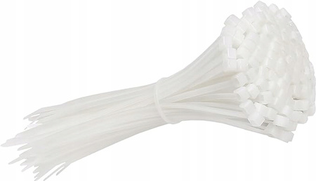 Opaska Zaciskowa Kablowa Mocna 3,6x350mm biała 100 sztuk ECOLIGHT