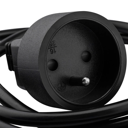 Przedłużacz sieciowy wtyk - gniazdo z uziemieniem 10m 3x1,5mm 16A Czarny ECOLIGHT