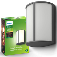 Kinkiet Ogrodowy Lampa Elewacyjna Zewnętrzna LED 6W 600lm 2700K IP44 Antracyt Stock Philips