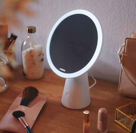 Lampka Biurkowa LED 4.5W 80lm 3000-5000K CCT USB Lusterko do Makijażu Białe Mirror Philips