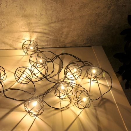 Girlanda Ogrodowa LED Bateryjna 2,1m na baterie 2xAA VIBORG Czarna GOLDLUX (Polux)