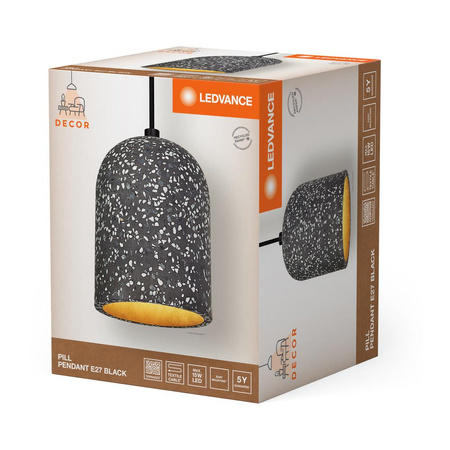 Lampa Wisząca Dekoracyjna Oprawa Oświetleniowa Ozdobna Terrazo E27 Czarna LEDVANCE