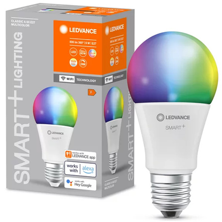 Żarówka LED E27 A60 9W 806lm CCT RGBW LEDVANCE SMART+ WiFi Ściemnialna