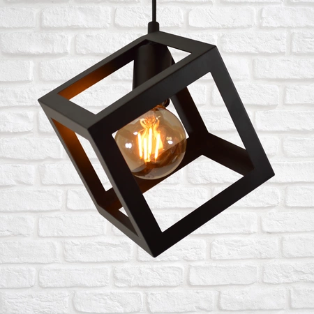 Lampa Wisząca Sufitowa Geometryczna IL MIO SWEDEN 1xE27 Czarna - GOLDLUX (Polux)