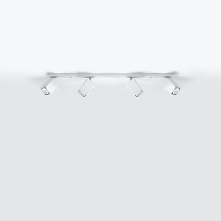 Lampa Sufitowa Oprawa Natynkowa 4x GU10 SPOT TUBA Reflektor Ruchoma Minimalistyczna Kwadratowa Biała Nowoczesna Merida Sollux