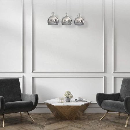 Lampa wisząca TOLEDO 3xE27 Kula Chrom Kryształ Glamour MLP4245 Milagro Metal + Kryształ