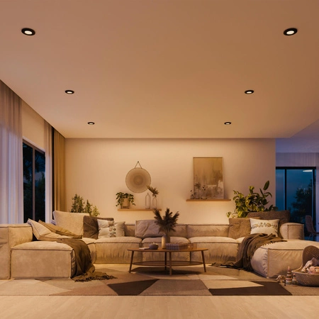 Oprawa Podtynkowa Wpuszczana LED GU10 Ruchoma Aluminiowa Okrągła Czarna Peridot Philips