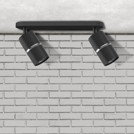 Oprawa Ścienno-Sufitowa Reflektor Punktowy 2x GU10 CzarnaSrebrna BAMBOO Sanico Goldlux