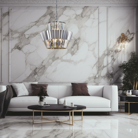 Lampa Sufitowa Żyrandol DONNA Chrom 12xE14 Milagro