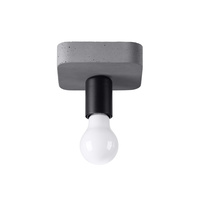 Lampa Sufitowa Plafon E27 Nieregularna Szara Industrialna Tavo Sollux