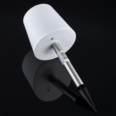 Lampa Ogrodowa LED Solarna Wbijana biały/chrom mat 41cm 4000K RUMBA GOLDLUX (Polux)