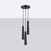 Lampa Sufitowa Wisząca Zwis 3x G9 Żyrandol Tubularna Czarna Skandynawska Prysm Sollux