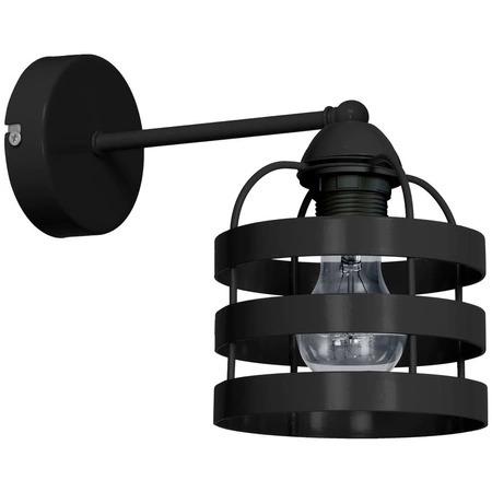Lampa Ścienna Kinkiet LARS Czarna 1xE27 Milagro