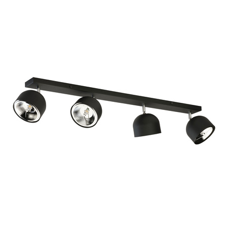 Lampa Sufitowa ALTEA BLACK Spot Listwa Czarno-Srebrna Nowoczesna 4xES111 GU10 3422 TK Lighting