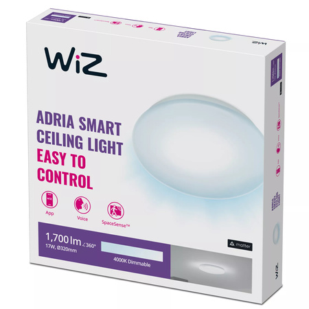 Plafon LED Lampa Sufitowa Natynkowa 17W 4000K Biały Okrągły SMART WiFi WiZ